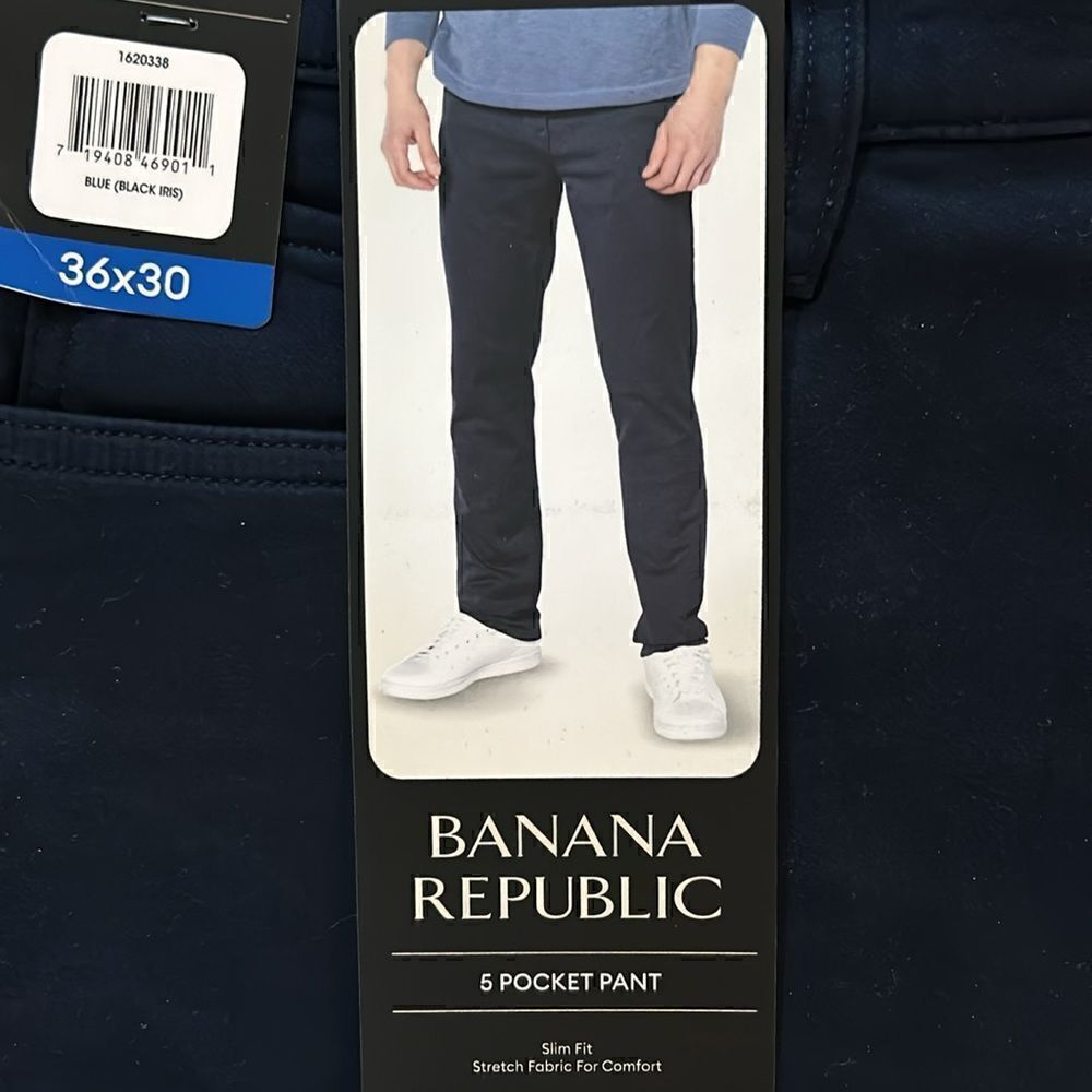 NEW Banana Republic Mens Navy 5 Pocket Pants